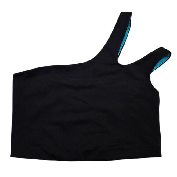 Yitty Black Major Label Cut-Out One Shoulder Athletic Crop Top NEW Womens XXL 1X - Picture 3 of 9